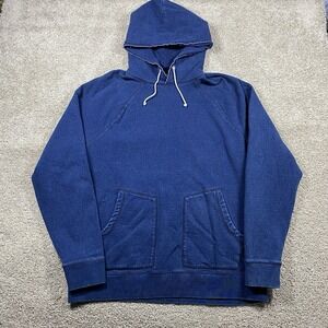 Wallace Barnes Hoodie Mens 2XL  Indigo Dark Blue Heavyweight Pocket Sweatshirt